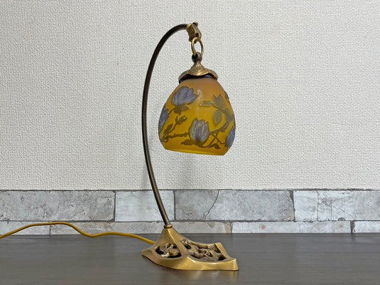 エミール・ガレ スタイル ガラス製 テーブルランプ アールヌーボー ●