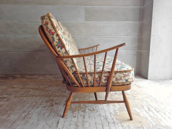 アーコール Ercol No.203 3人掛け ウィンザー ソファ WINDSOR SOFA ビーチ材 Sanderson社 ファブリック ビンテージ ♪