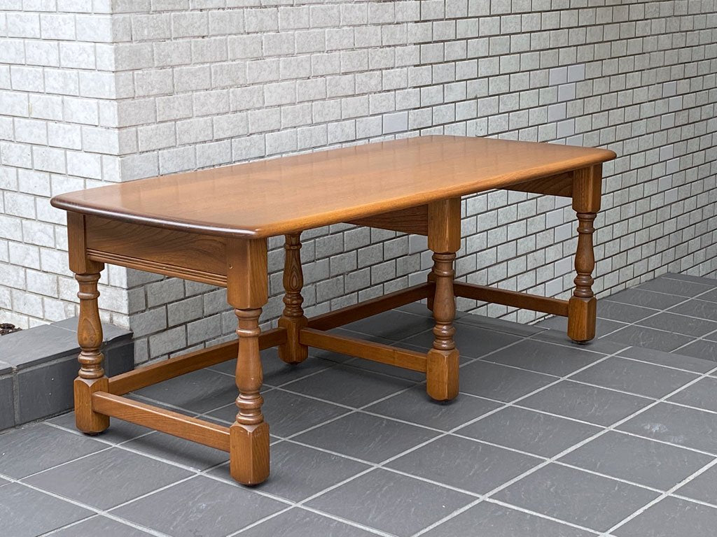 アーコール ercol ビンテージ センターテーブル ローテーブル エルム無垢材 コロニアル様式 英国家具 ■