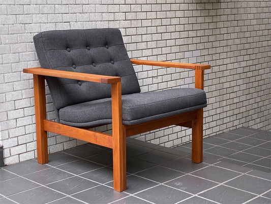 フランス＆サン France & Søn モジュラインソファ Moduline Sofa ラウンジチェア 1Pソファ チーク材 グレーファブリック デンマークビンテージ 北欧 60's ■