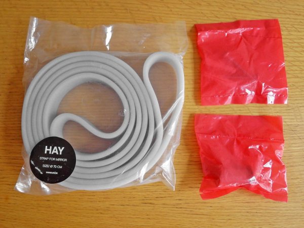 ヘイ HAY ストラップミラー STRAP MIRROR Φ70 ウォールミラー グレー 壁掛け鏡 北欧家具 ダニッシュモダン 未使用 美品 A ♪