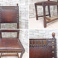 イギリスアンティーク UK Antique ダイニングチェア 2脚セット オーク材 本革 ブラウン スタッズ 鋲打ち 英国ビンテージ C ●