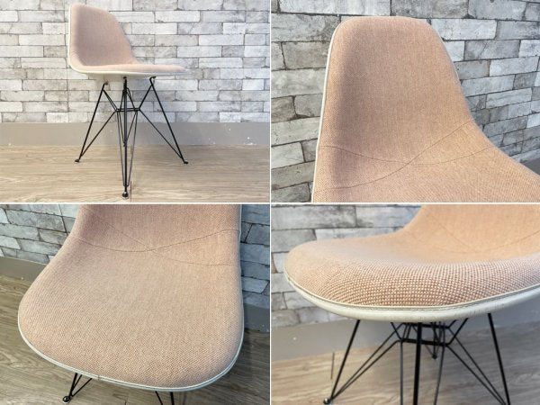 ハーマンミラー Herman Miller サイドシェルチェア エッフェルベース 1st ブラック マハラム生地 MODE サーモンピンク 3rdビンテージ イームズ ミッドセンチュリー ●