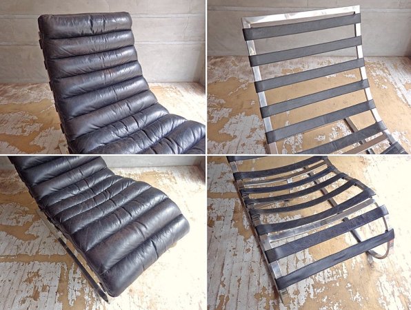 ハロ HALO ビルバオ デイベッド BILBAO DAYBED シェーズロング レザー 本革 OLD SADDLE BLACK ビンテージ加工 ブラック 定価約220,000円 ♪