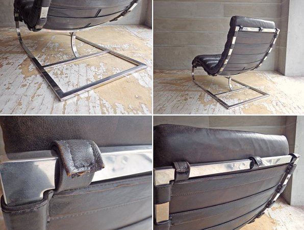 ハロ HALO ビルバオ デイベッド BILBAO DAYBED シェーズロング レザー 本革 OLD SADDLE BLACK ビンテージ加工 ブラック 定価約220,000円 ♪