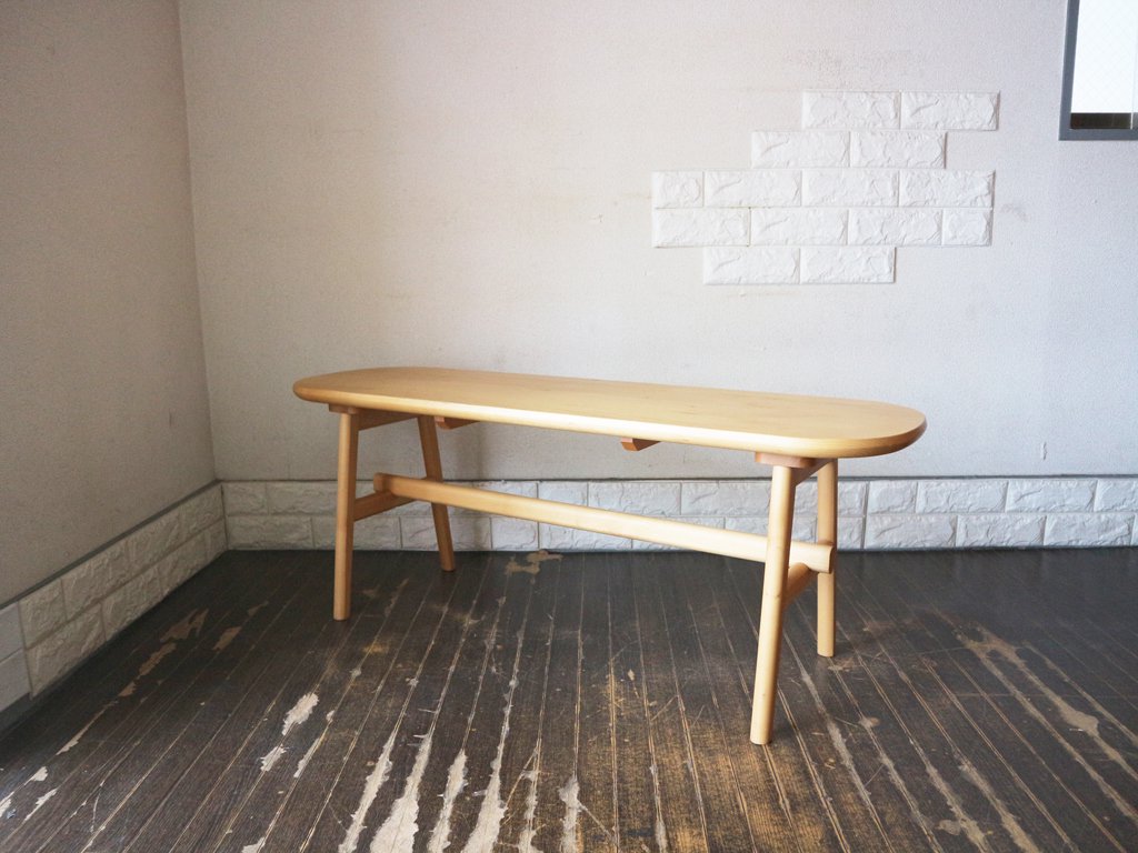ケユカ KEYUKA ヨナス アルダー無垢材 ベンチ ナチュラルウッド  ◎