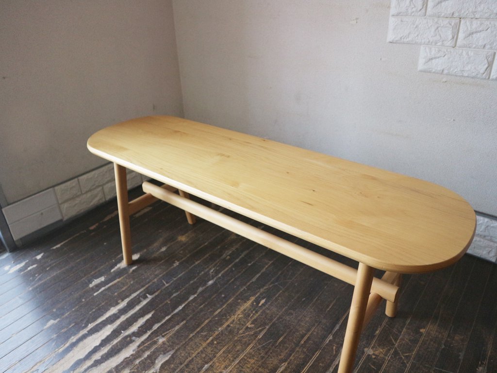 ケユカ KEYUKA ヨナス アルダー無垢材 ベンチ ナチュラルウッド  ◎