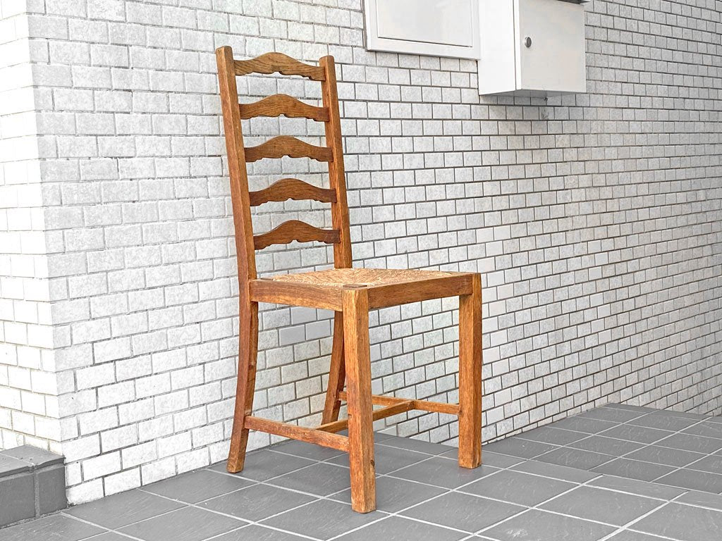 フランスビンテージ French Vintage ラダーバックチェア ladder back chair ダイニングチェア ラッシ編み ラッシシート A ■