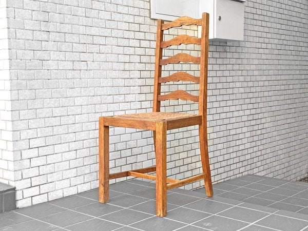フランスビンテージ French Vintage ラダーバックチェア ladder back chair ダイニングチェア ラッシ編み ラッシシート A ■