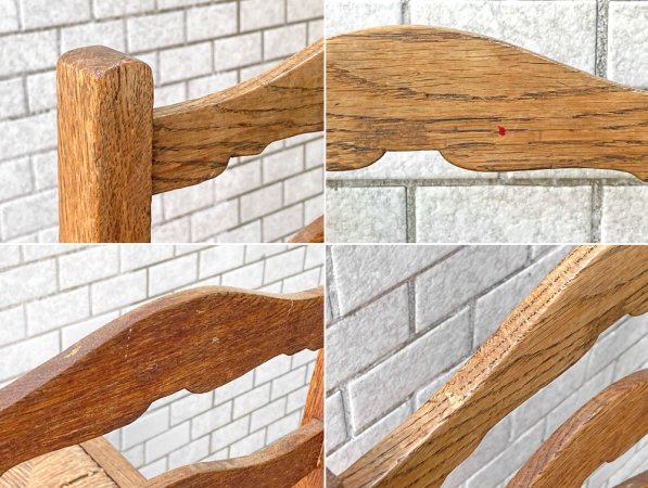 フランスビンテージ French Vintage ラダーバックチェア ladder back chair ダイニングチェア ラッシ編み ラッシシート A ■