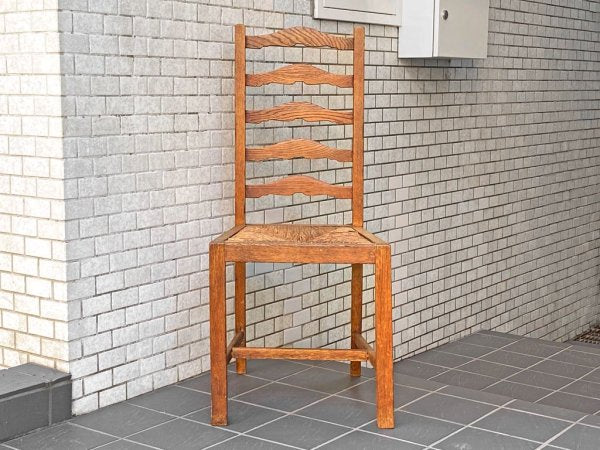 フランスビンテージ French Vintage ラダーバックチェア ladder back chair ダイニングチェア ラッシ編み ラッシシート B ■