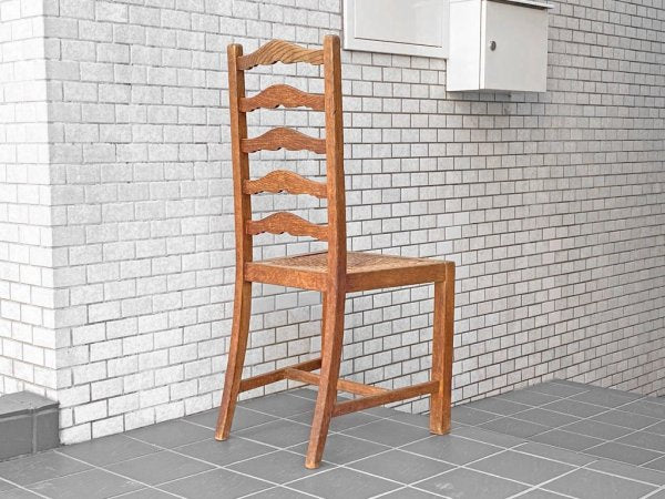 フランスビンテージ French Vintage ラダーバックチェア ladder back chair ダイニングチェア ラッシ編み ラッシシート B ■
