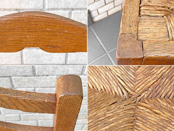 フランスビンテージ French Vintage ラダーバックチェア ladder back chair ダイニングチェア ラッシ編み ラッシシート B ■