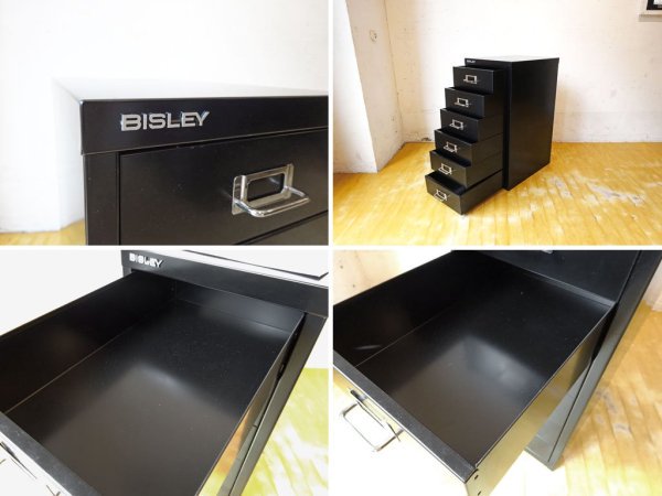 ビスレー BISLEY ベーシック BASICシリーズ 29/6 A4 デスクキャビネット ブラック 6段 オフィス家具 英国★