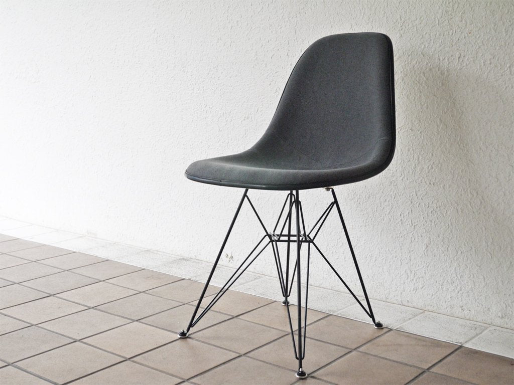 ハーマンミラー Herman Miller サイドシェルチェア エッフェルベース 1st ブラック マハラム生地 MODE チャコールグレー 3rdビンテージ イームズ ミッドセンチュリー ◇