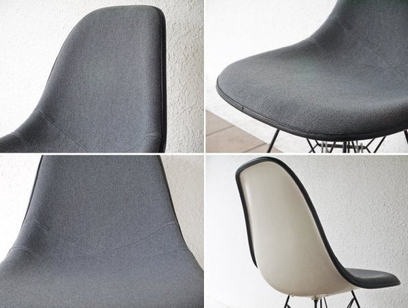 ハーマンミラー Herman Miller サイドシェルチェア エッフェルベース 1st ブラック マハラム生地 MODE チャコールグレー 3rdビンテージ イームズ ミッドセンチュリー ◇