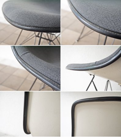 ハーマンミラー Herman Miller サイドシェルチェア エッフェルベース 1st ブラック マハラム生地 MODE チャコールグレー 3rdビンテージ イームズ ミッドセンチュリー ◇