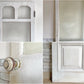 ヨーロピアンビンテージ European vintage シャビーシック エッチングガラス × 木製 ドア 建具 ホワイト アンティーク ●
