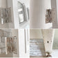 ヨーロピアンビンテージ European vintage シャビーシック エッチングガラス × 木製 ドア 建具 ホワイト アンティーク ●