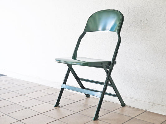 クラリン CLARIN オールスチール フォールディングチェア ALL STEEL FOLDING CHAIR エーシェイプ A shape グリーン ◇