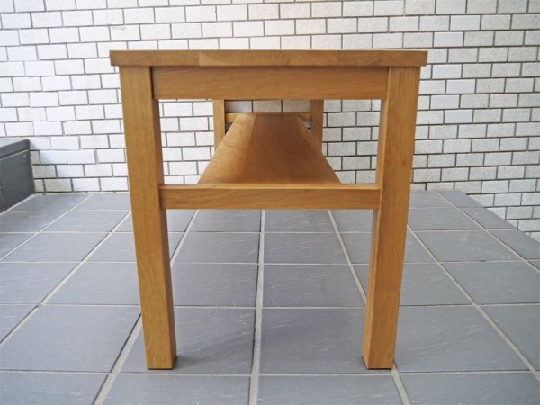 無印良品 MUJI 木製ベンチ ローテーブル オーク無垢材  板座 ナチュラル ■