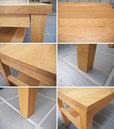 無印良品 MUJI 木製ベンチ ローテーブル オーク無垢材  板座 ナチュラル ■