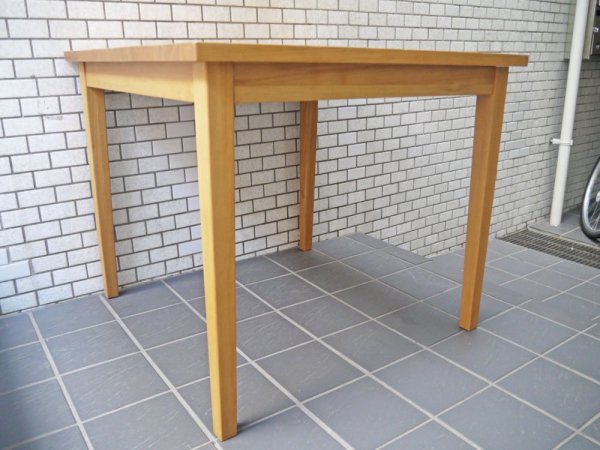 無印良品 MUJI ダイニングテーブル タモ無垢材 スクエア 正方形 W85cm 廃番 ■