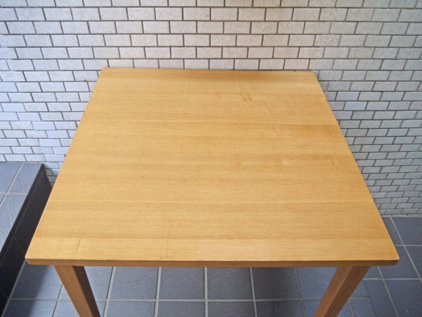無印良品 MUJI ダイニングテーブル タモ無垢材 スクエア 正方形 W85cm 廃番 ■