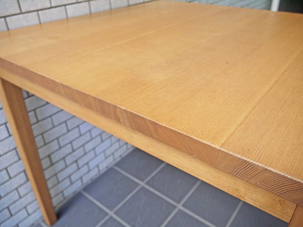 無印良品 MUJI ダイニングテーブル タモ無垢材 スクエア 正方形 W85cm 廃番 ■