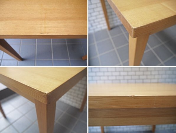 無印良品 MUJI ダイニングテーブル タモ無垢材 スクエア 正方形 W85cm 廃番 ■