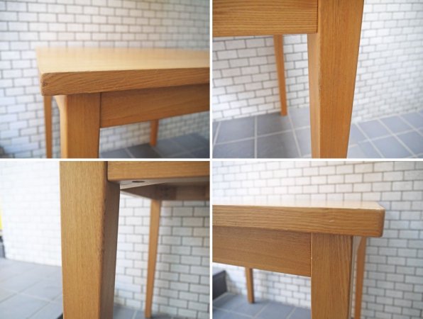 無印良品 MUJI ダイニングテーブル タモ無垢材 スクエア 正方形 W85cm 廃番 ■