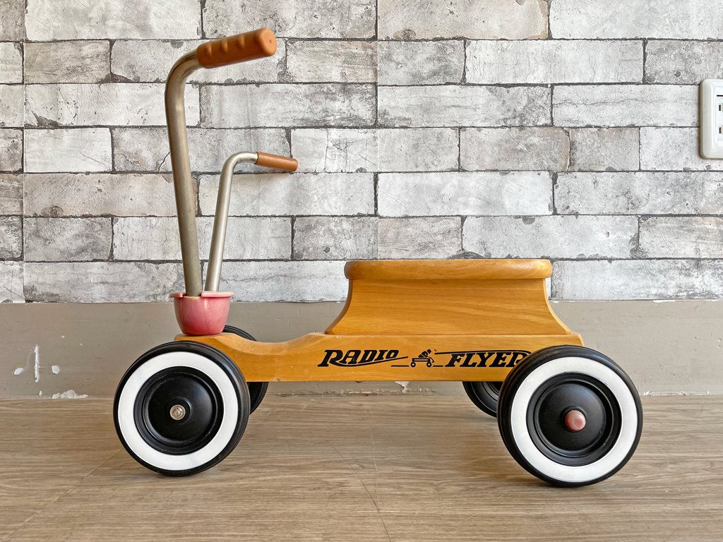 ラジオフライヤー RADIO FLYER 80's ビンテージ 木製 三輪車 キックバイク 乗用玩具 レアアイテム USA ●