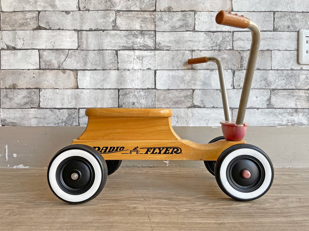 ラジオフライヤー RADIO FLYER 80's ビンテージ 木製 三輪車 キックバイク 乗用玩具 レアアイテム USA ●