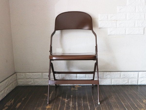 クラリン CLARIN オールスチール フォールディングチェア ALL STEEL FOLDING CHAIR エーシェイプ 折り畳み ブラウン B ◎