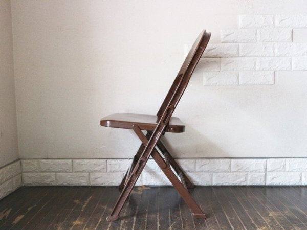 クラリン CLARIN オールスチール フォールディングチェア ALL STEEL FOLDING CHAIR エーシェイプ 折り畳み ブラウン B ◎