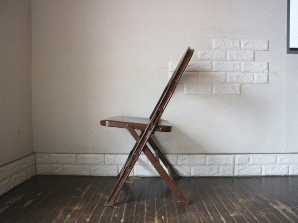 クラリン CLARIN オールスチール フォールディングチェア ALL STEEL FOLDING CHAIR エーシェイプ 折り畳み ブラウン A ◎