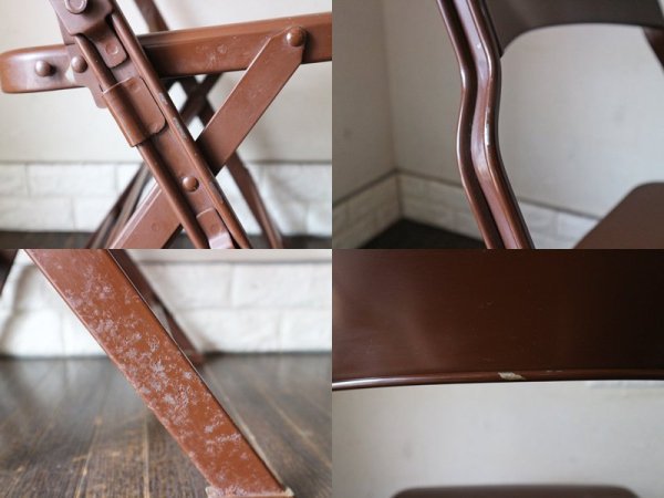 クラリン CLARIN オールスチール フォールディングチェア ALL STEEL FOLDING CHAIR エーシェイプ 折り畳み ブラウン A ◎