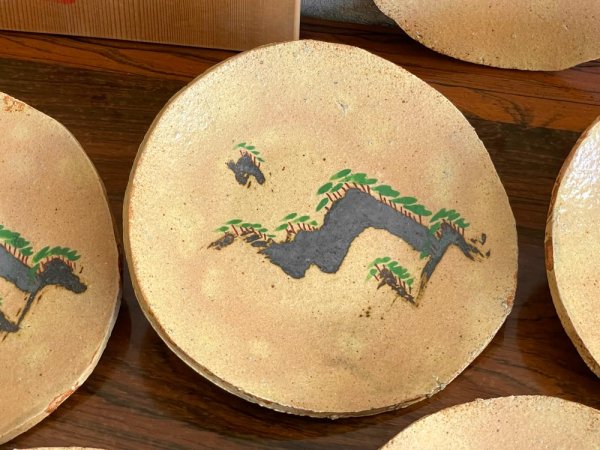 番浦史郎 遠山文 銘々皿 陶芸家 共箱 6枚セット ●