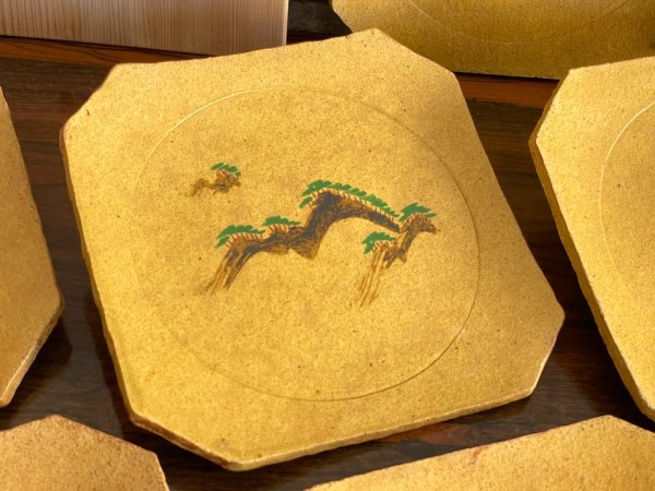 番浦史郎 遠山文 絵皿 陶芸家 共箱 6枚セット ●