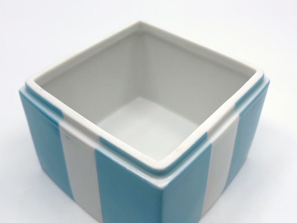 ティファニー Tiffany & Co. ブルーリボン ブルーボウ ボックス ラージサイズ 小物入れ 陶器 補修痕有 現状特価品 ●