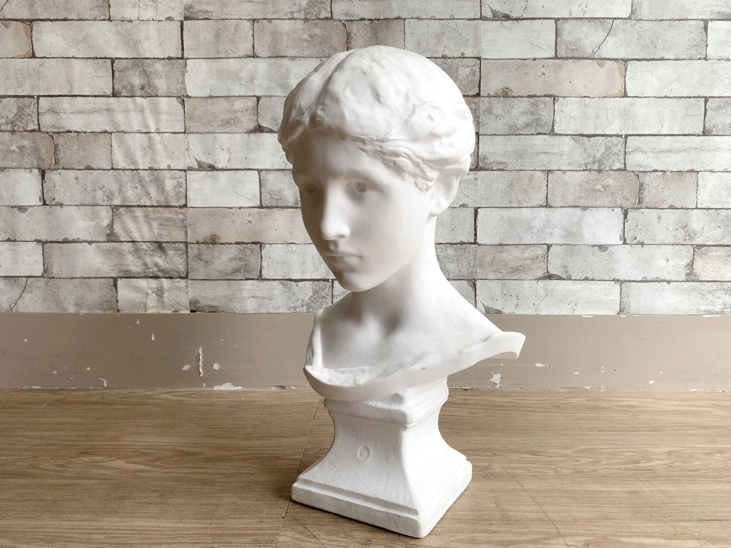 フレンチ胸像 Plaster statue 石膏像 ダニエル・チェスター・フレンチ デッサン 絵画用品 ディスプレイ オブジェ ●