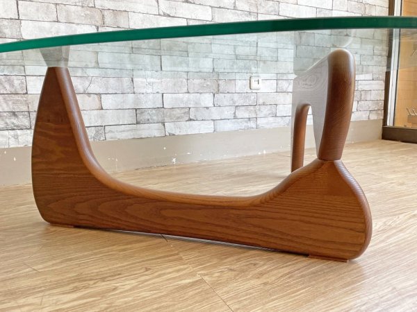 イサムノグチ Isamu Noguchi コーヒーテーブル Coffee Table ガラス天板厚1.5mm リプロダクト品 デザイナーズ家具 名作 ●