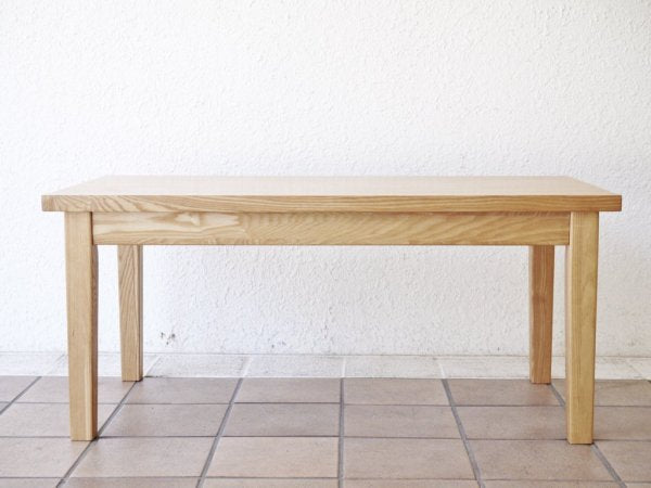 無印良品 MUJI タモ材 ローテーブル 幅90cm ナチュラル シンプル 廃番品 ◇