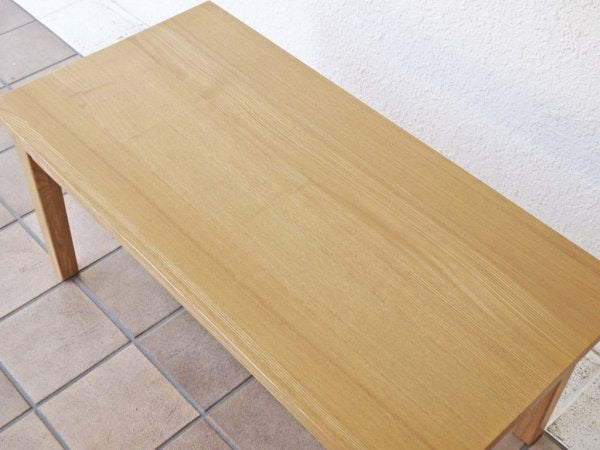 無印良品 MUJI タモ材 ローテーブル 幅90cm ナチュラル シンプル 廃番品 ◇