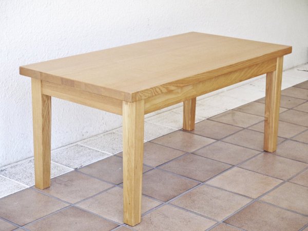 無印良品 MUJI タモ材 ローテーブル 幅90cm ナチュラル シンプル 廃番品 ◇