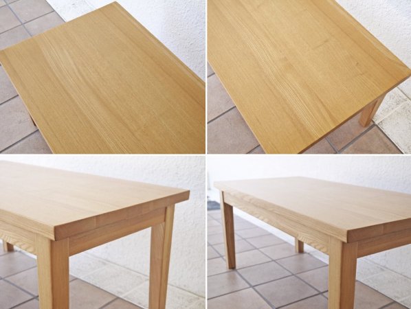 無印良品 MUJI タモ材 ローテーブル 幅90cm ナチュラル シンプル 廃番品 ◇