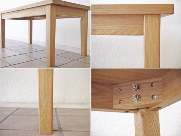 無印良品 MUJI タモ材 ローテーブル 幅90cm ナチュラル シンプル 廃番品 ◇