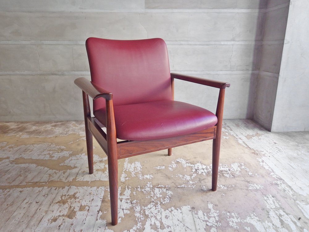 カド CADO No.209 ディプロマットチェア Diplomat Chair ラウンジチェア ローズウッド材 フィン・ユール Finn Juhl デンマーク 北欧ビンテージ ♪