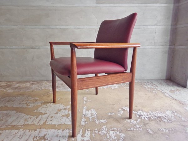 カド CADO No.209 ディプロマットチェア Diplomat Chair ラウンジチェア ローズウッド材 フィン・ユール Finn Juhl デンマーク 北欧ビンテージ ♪