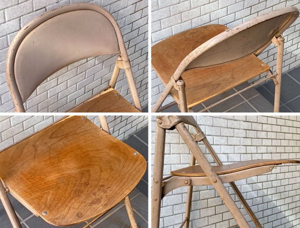 USビンテージ US Vintage アメリカンシーティングカンパニー AMERICAN SEATING COMPANY フォールディングチェア 1920-1940's B ■